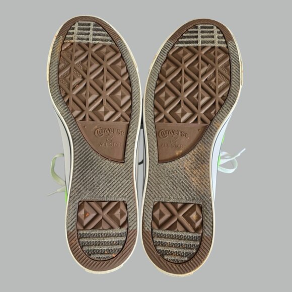 Converse All Star Sneakers Shoes Neon Lime Green 152808F Women Size 12 Men 10 - Picture 8 of 10